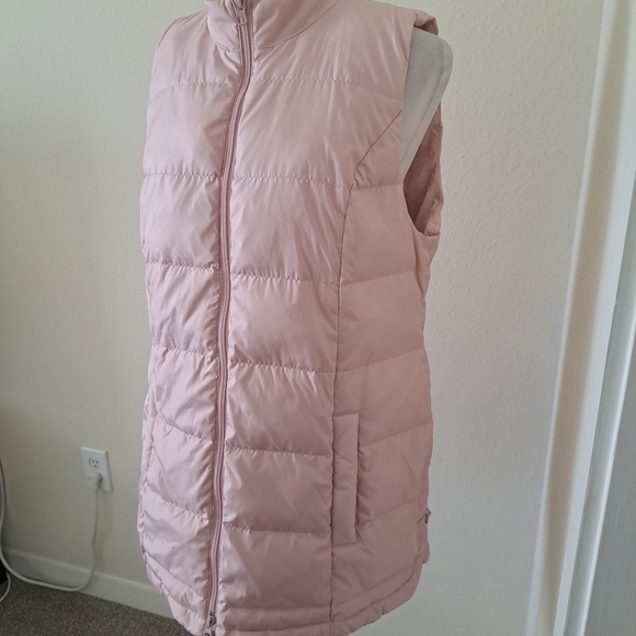 J. Jill Vest Womens Sz M Pink Down Puffer Full Zip Mock Neck EUC - Picture 2 of 9